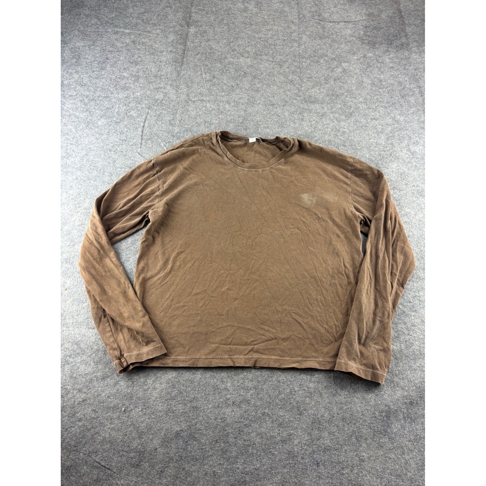 James Perse Brown Cropped Crewneck Cotton T-Shirt Womens Size 2 Made in USA
